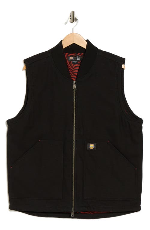 Dickies X Spitfire Zip Vest In Black