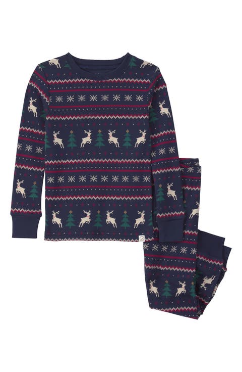 Kids' Print Fitted Organic Cotton Two-Piece Pajamas