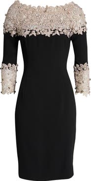 Shani Crepe & Lace Sheath Dress