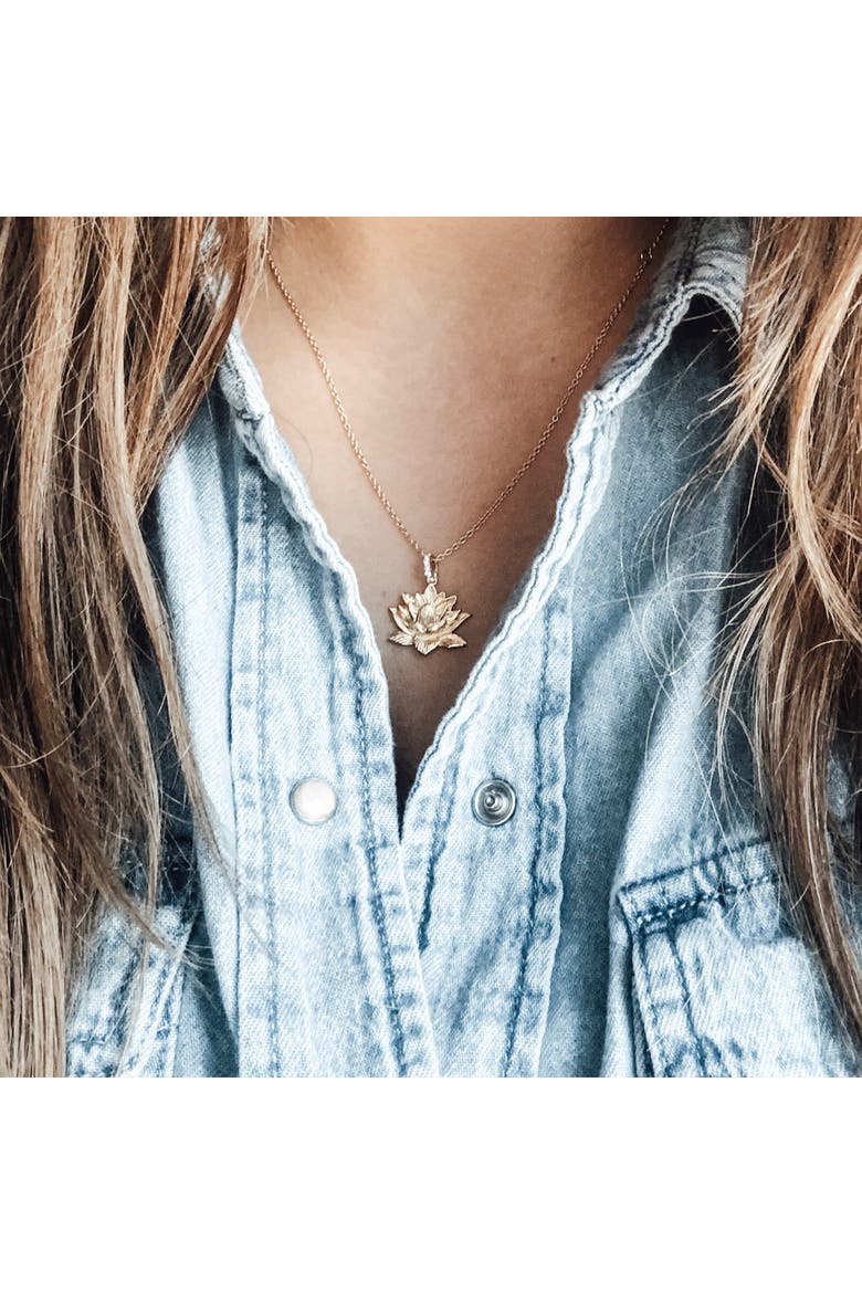 Awakened Lotus Necklace, Alternate, color, White