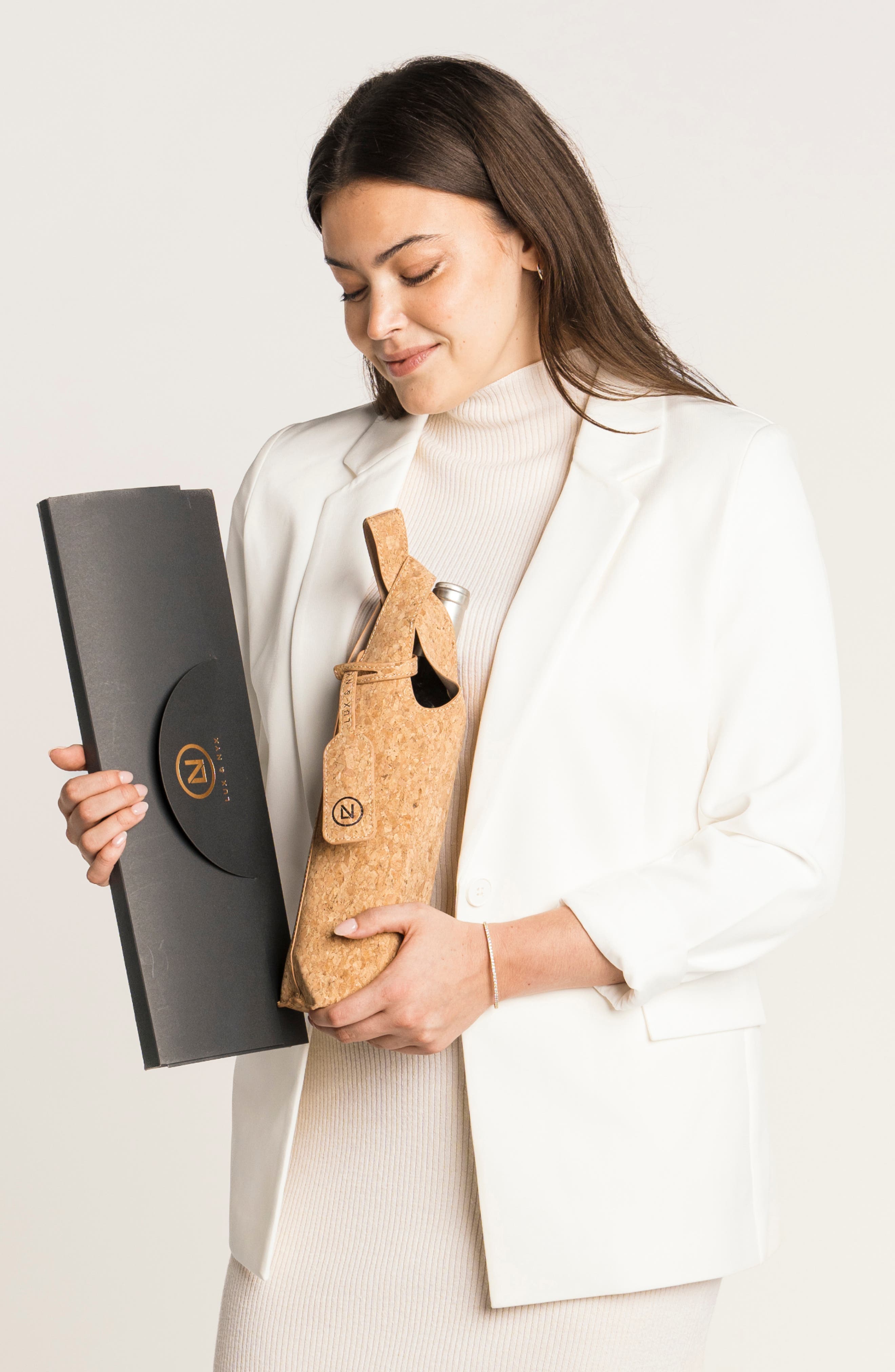 1.5-Liter Wine Tote Bottle Bag, Alternate, color, Light Brown
