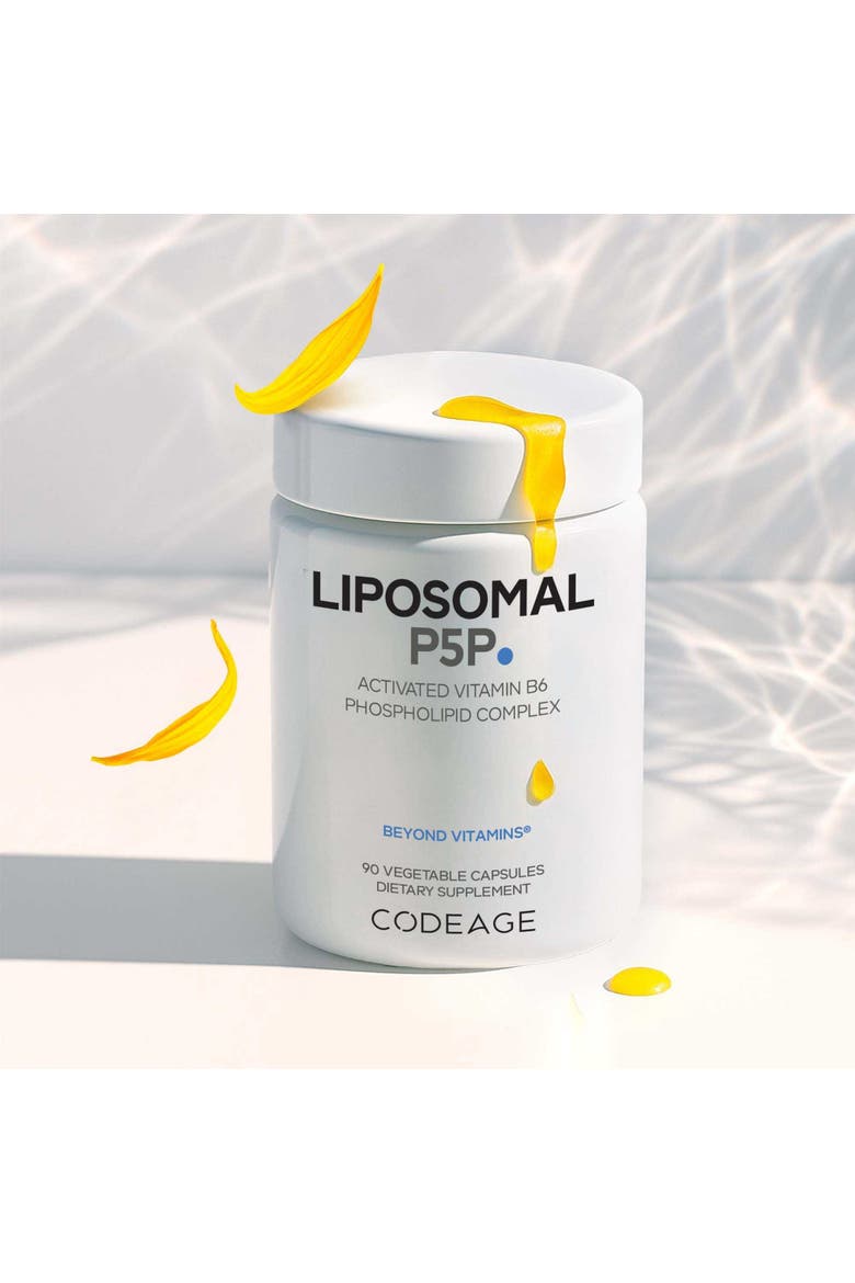 Liposomal P5P Supplement, Active Form Vitamin B6 Pyridoxal-5-Phosphate, Alternate, color, White
