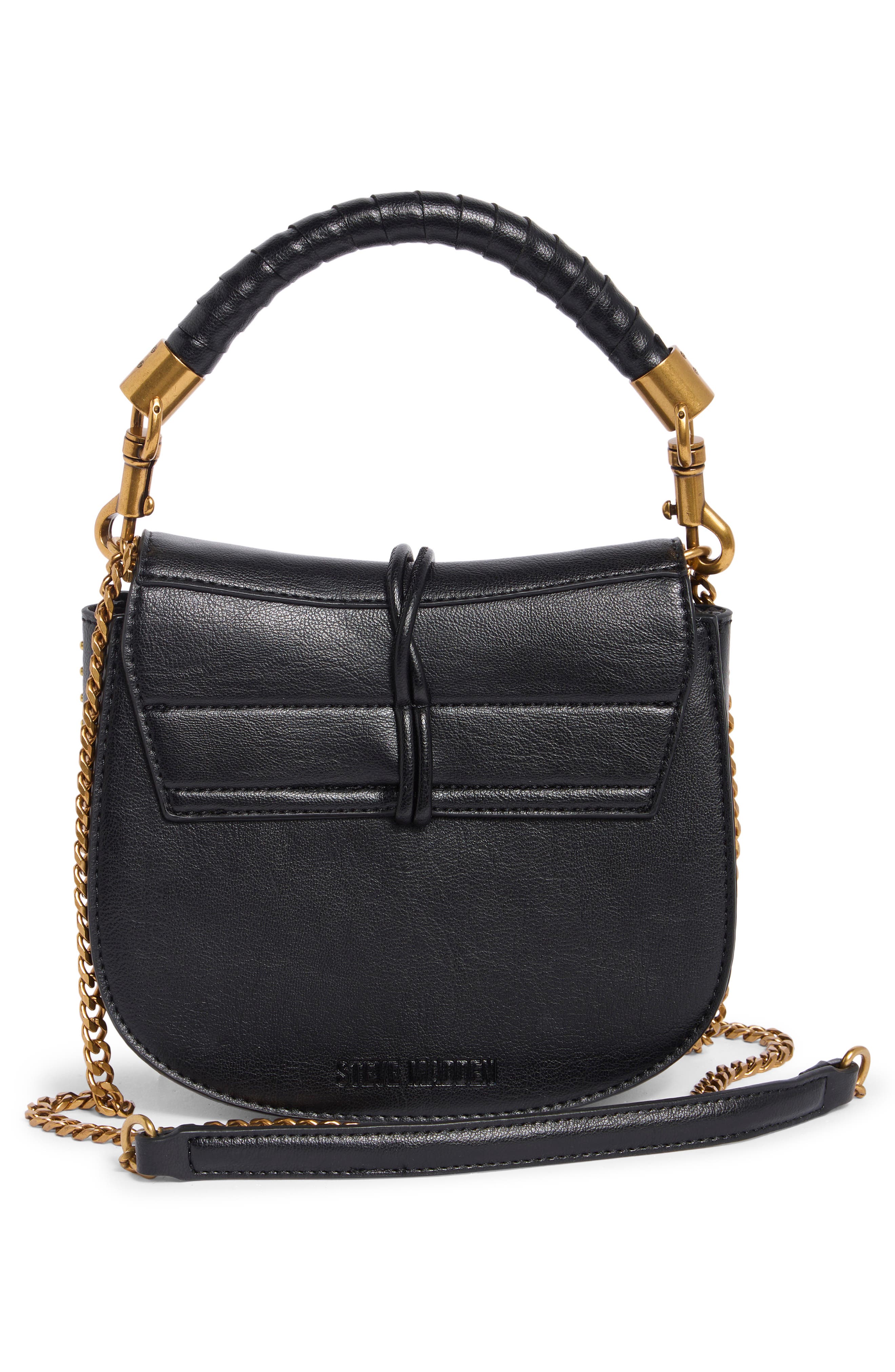 Bash Faux Leather Saddle Bag, Alternate, color, BLACK ELEPHANT PEBBLE