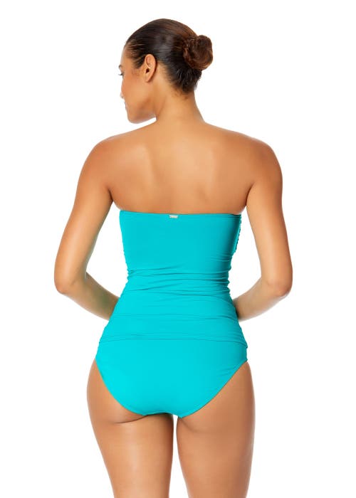 ANNE COLE TIGER DANCE TWIST FRONT BANDEAUKINI SWIM TOP