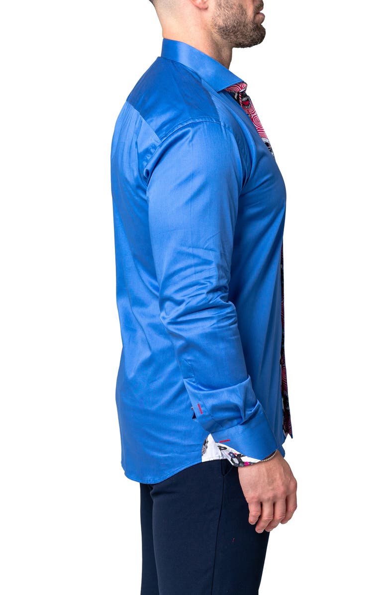 Maceoo Einstein Simple Blue Button-Up Shirt, Alternate, color, Blue