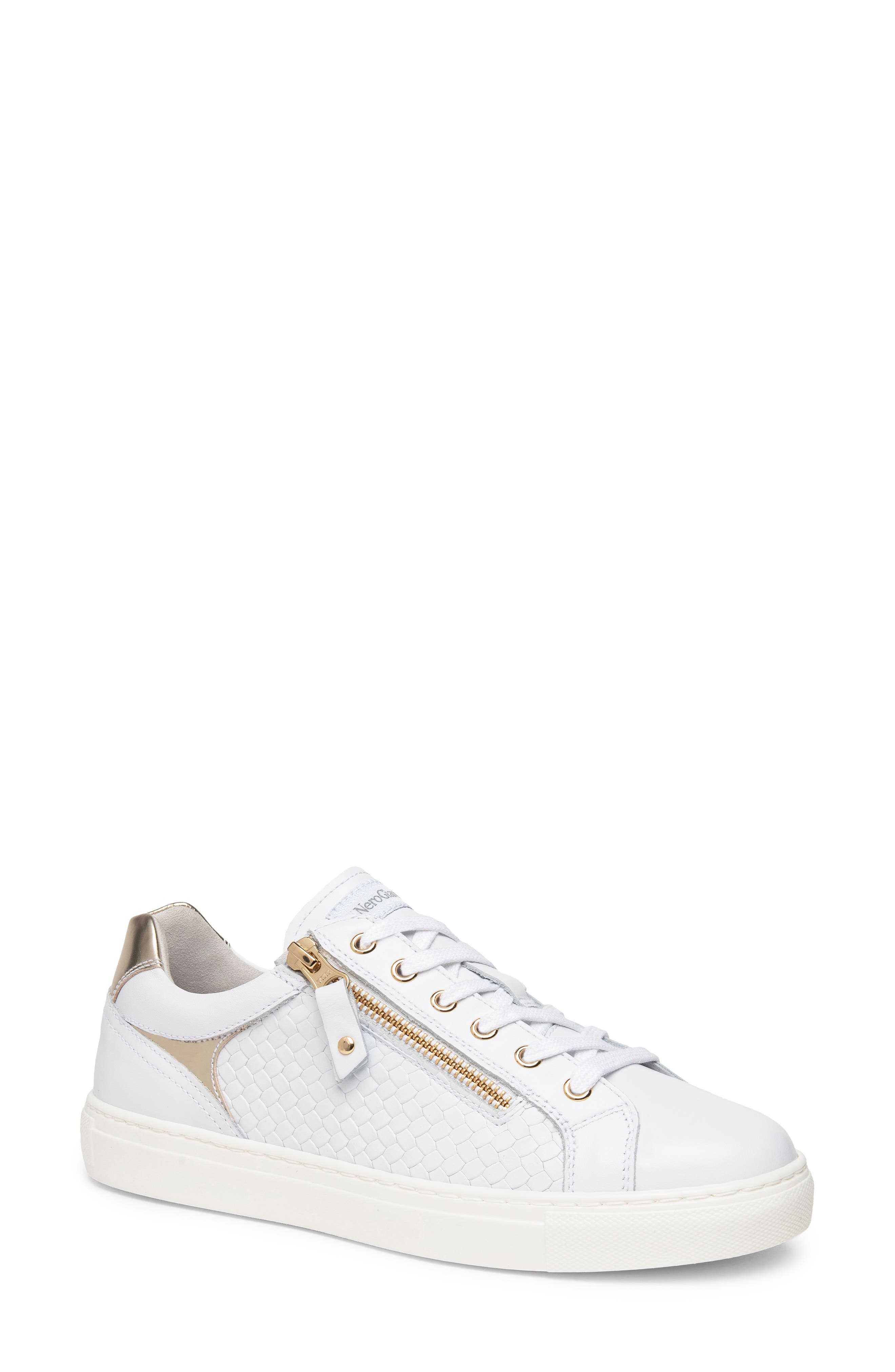 NeroGiardini Basketweave Side Zip Sneaker, Main, color, 