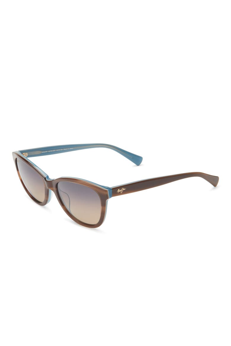 54mm Polarized Gradient Cat Eye Sunglasses, Alternate, color, TORTOISE TORTOISE BRONZE