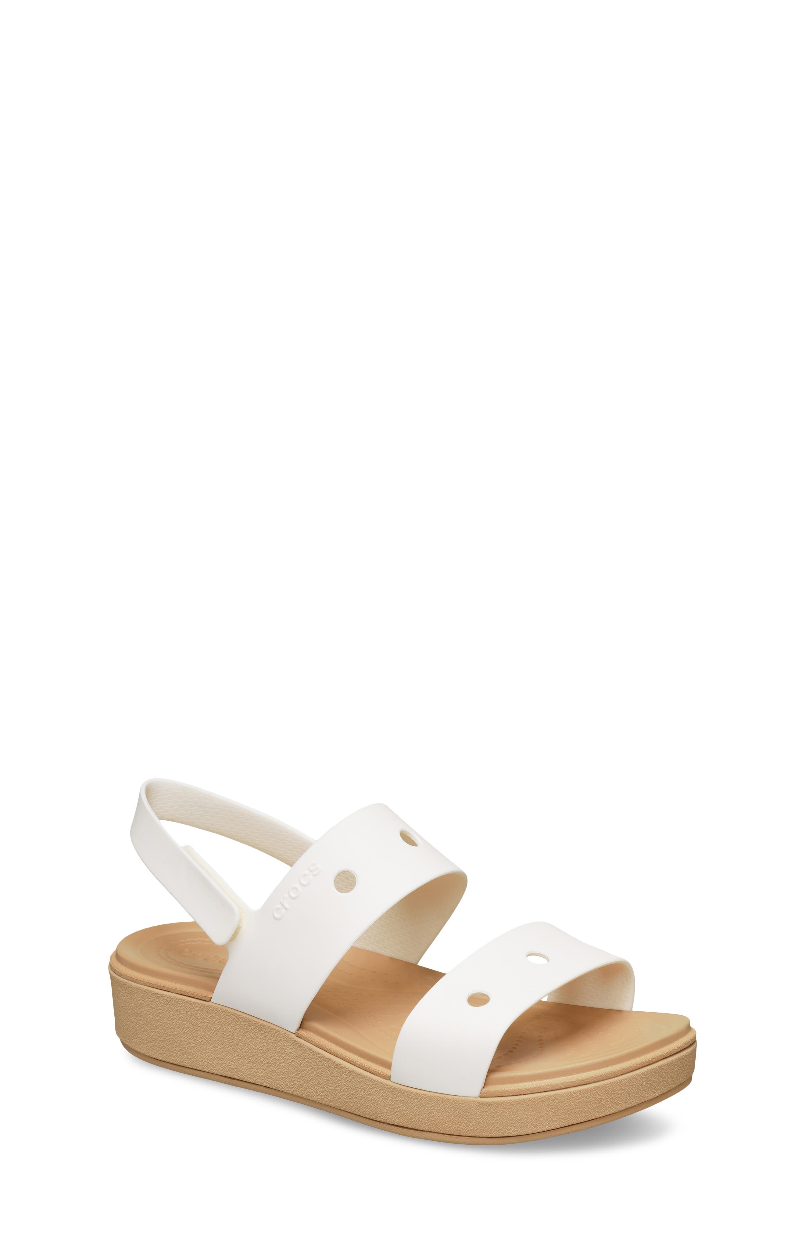 CROCS Kids' Brooklyn Slingback Sandal, Main, color, Chalk/ Cashew