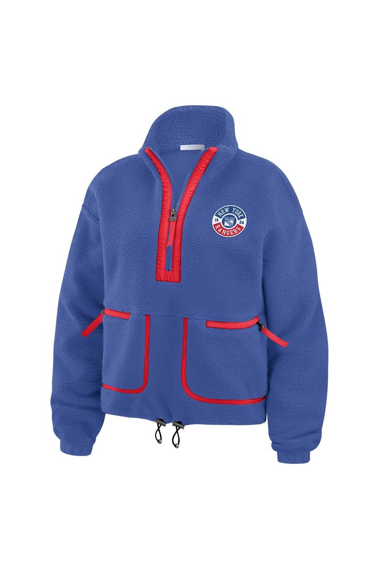 Women's WEAR by Erin Andrews  Blue New York Rangers Polar Fleece Half-Zip Jacket, Alternate, color, Blue