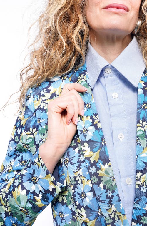 Wildfang The Empower Tux Blazer In Carnations Navy Multi