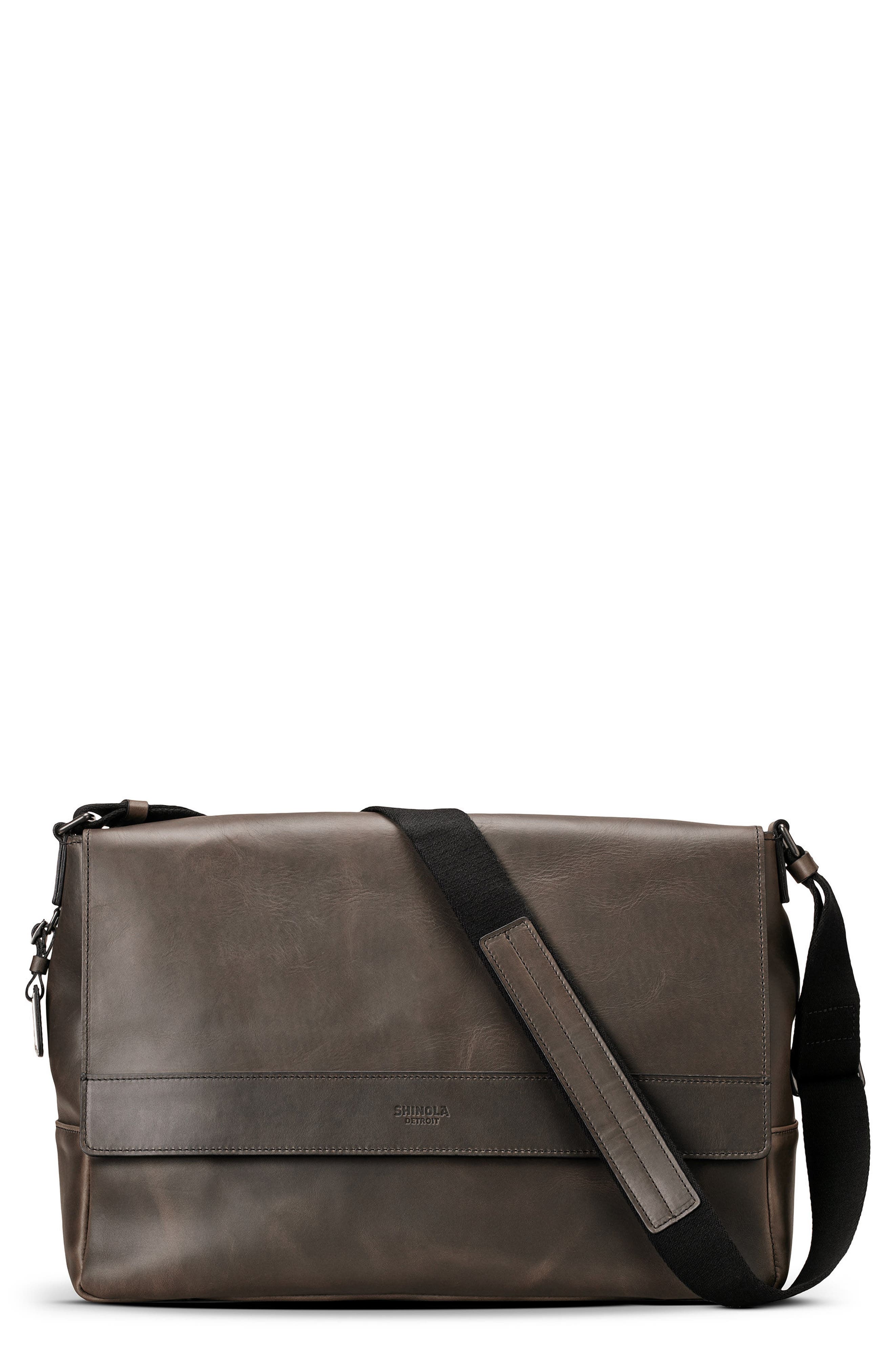 Shinola Leather E/W Messenger Bag, Main, color, 