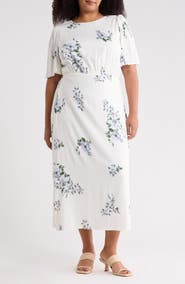 SUGARLIPS Porto Floral Smocked Midi Dress