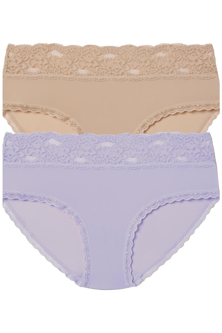 Goddess Lace Trim Hipster 2-Pack, Main, color, Nylon/Ice Purple