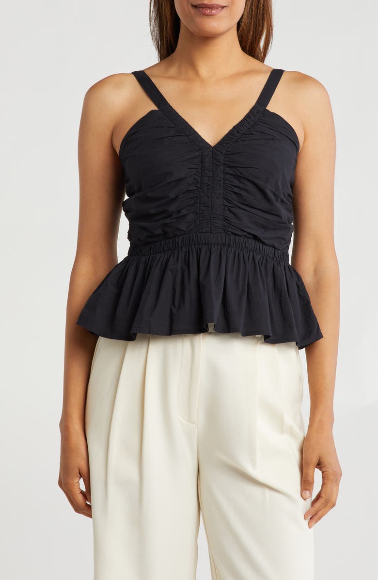 Lucky Brand Shirred Peplum Top, Main, color,