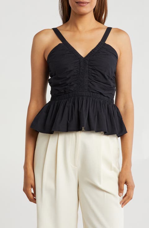 Shirred Peplum Top