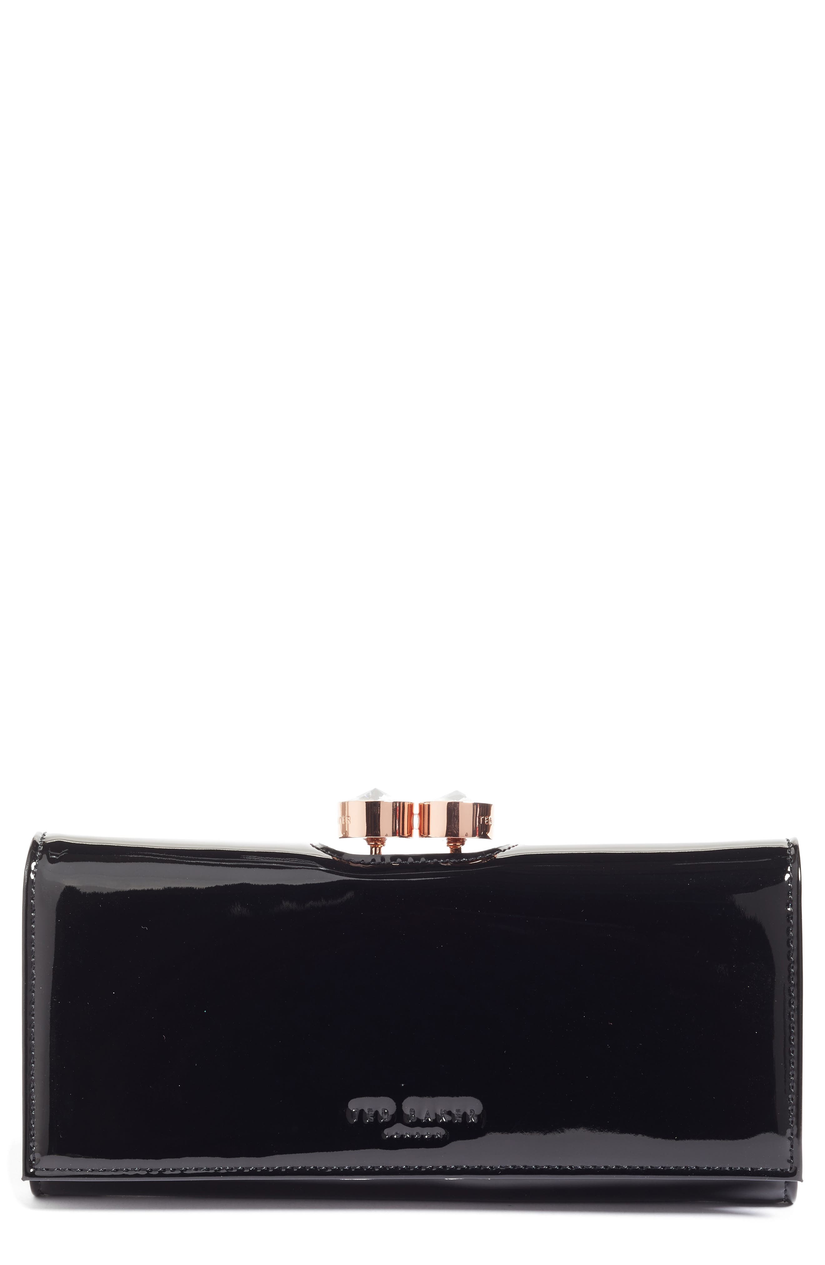 Merlow Leather Matinée Wallet (Nordstrom Exclusive), Main, color, BLACK