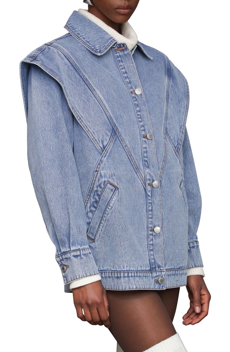 Avec Les Filles Oversize Seamed Jacket, Alternate, color, Blue Wash