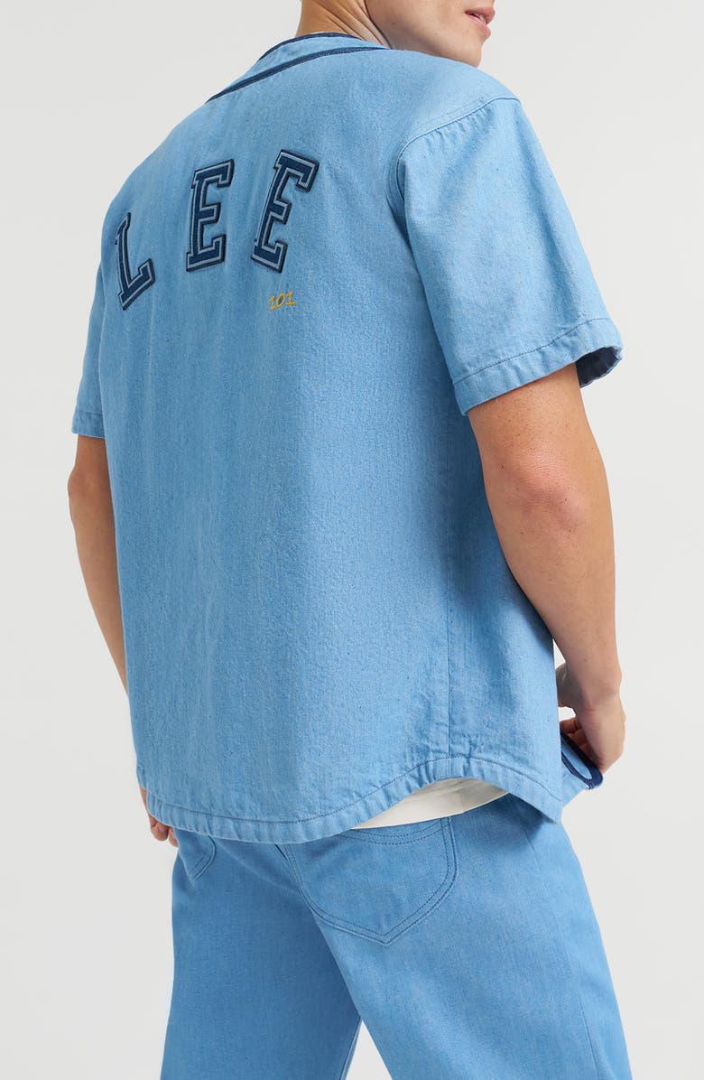 Lee 101 Denim Baseball Button-Up Shirt, Alternate, color, Dry Low Dip