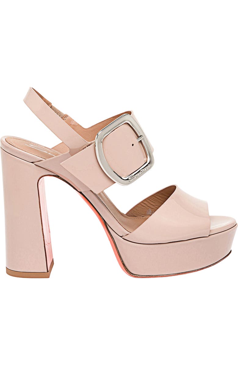 Santoni Patent leather high-heel sandal, Alternate, color, Pink