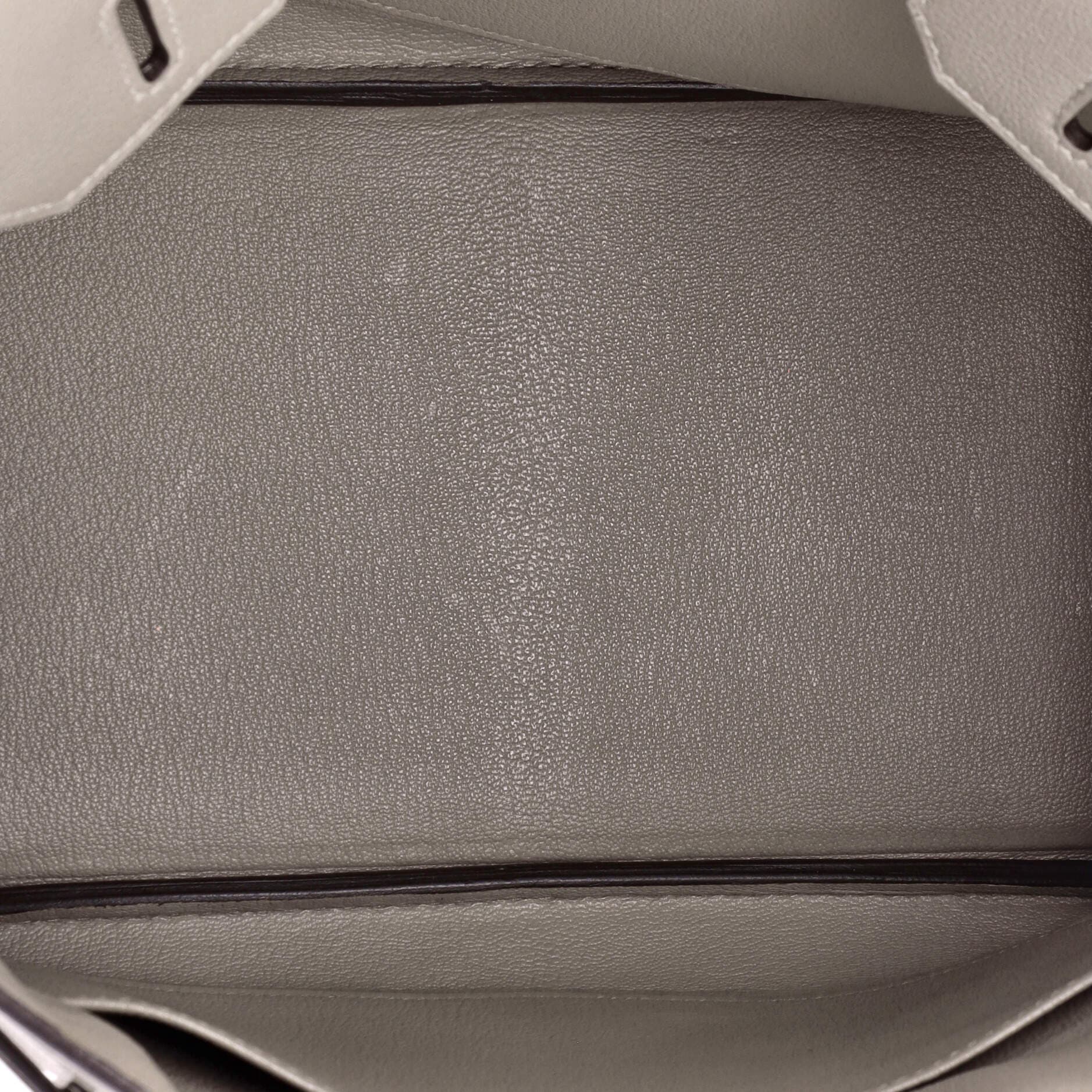 Pre-Owned Hermes Birkin Handbag Grey Novillo with Palladium Hardware 30, Alternate, color, 