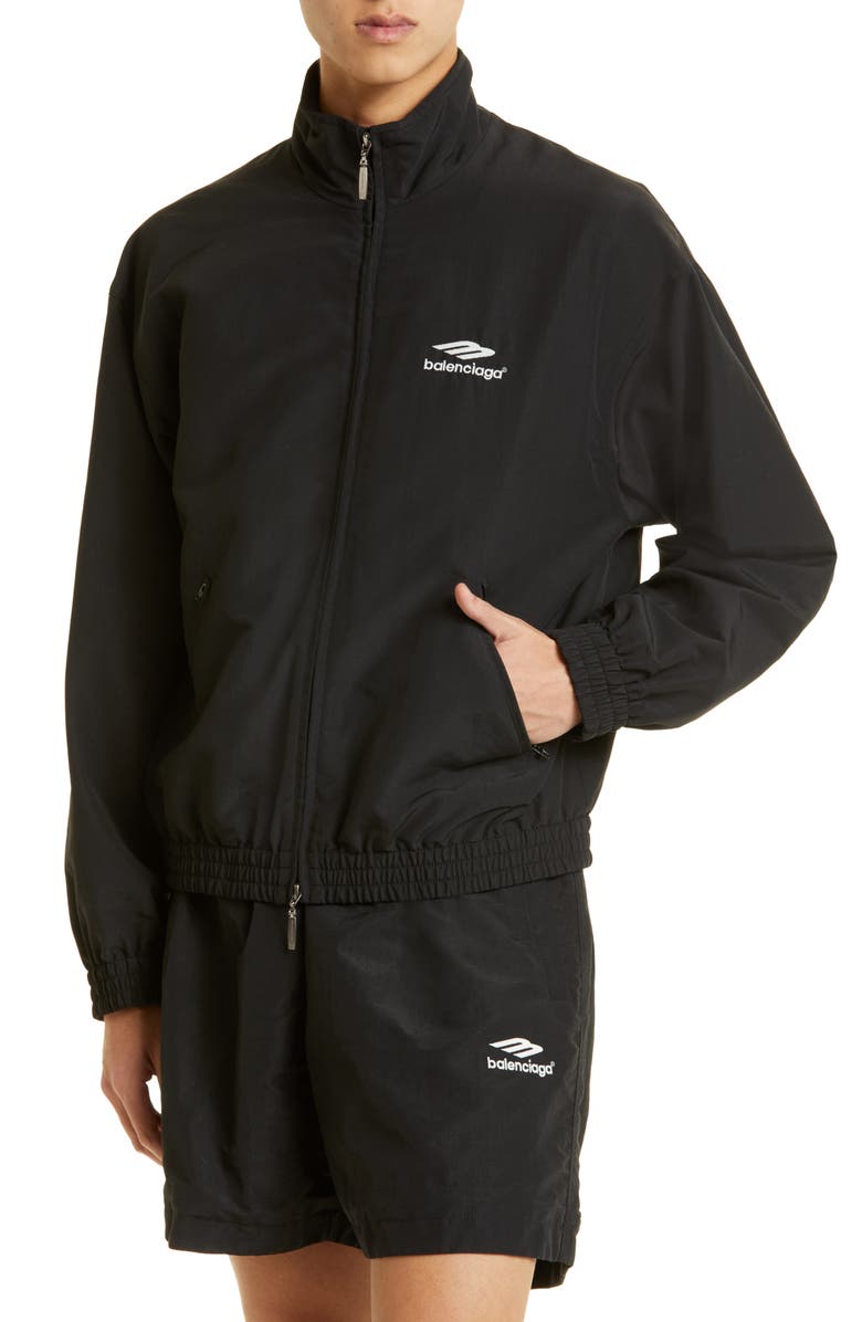 Balenciaga Men's Embroidered 3B Logo Track Jacket, Alternate, color,