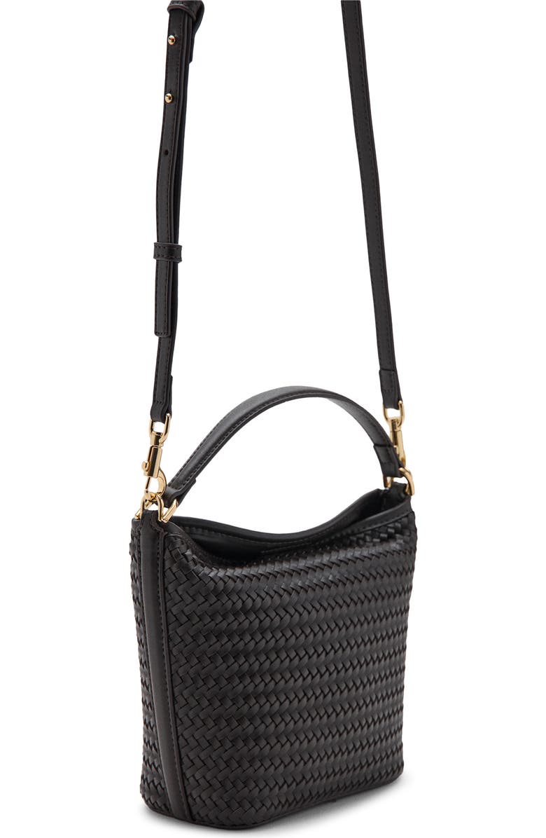 MANGO Small Braided Bucket Bag, Alternate, color, Chocolate