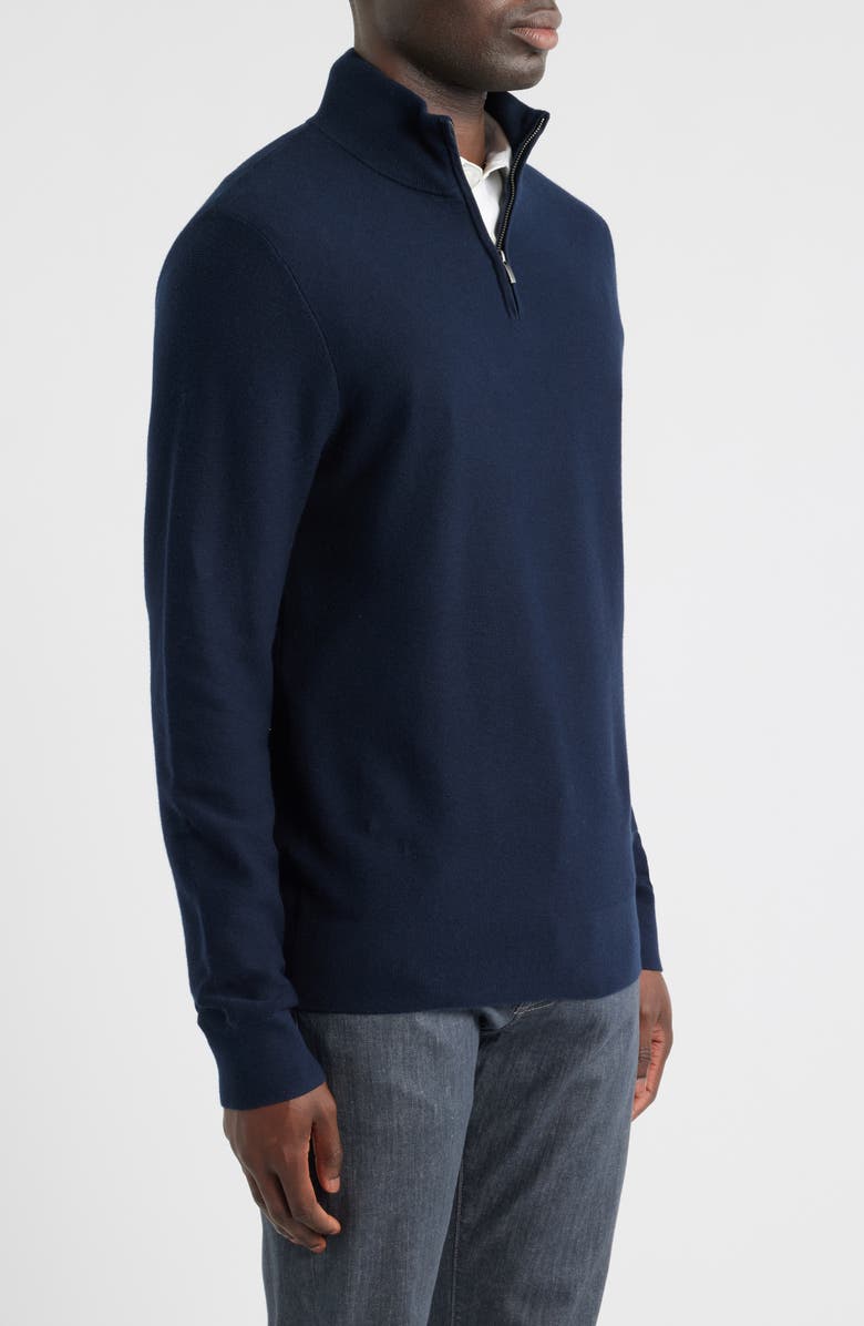Nordstrom Linen & Cotton Blend Quarter Zip Sweater, Alternate, color, Navy Sapphire