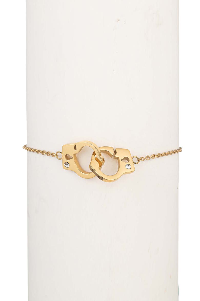 Crystal Handcuff Bracelet, Alternate, color, GOLD