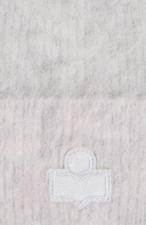 Isabel Marant Festive Rib Logo Beanie In Gray