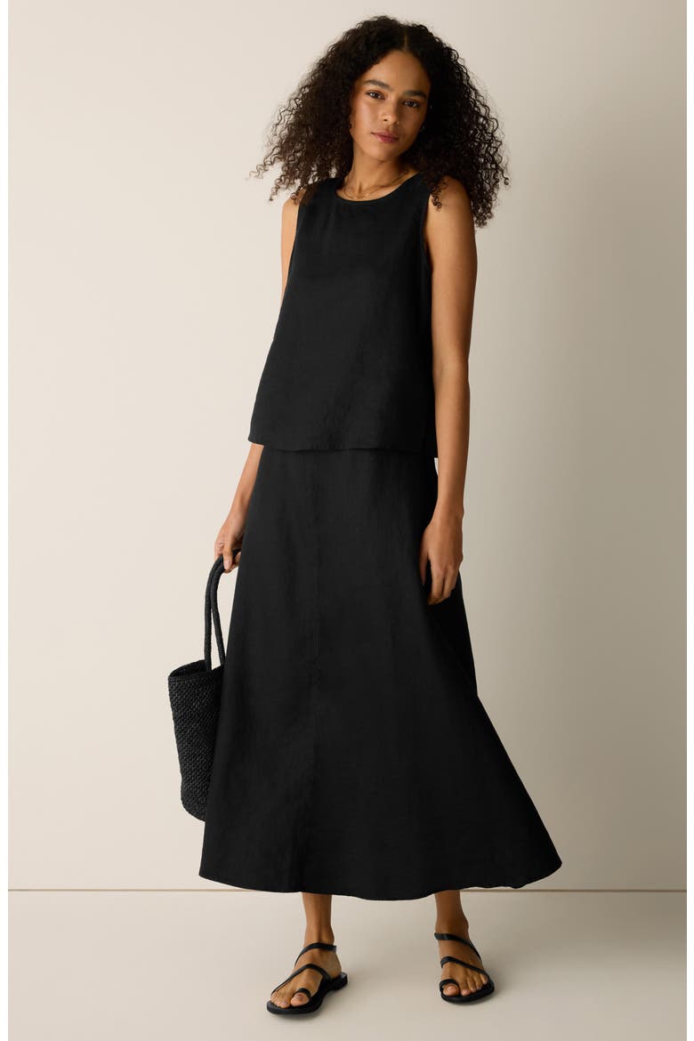 Organic Linen Shell, Alternate, color, BLACK