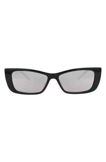 Gucci 53mm Cat Eye Sunglasses In Black