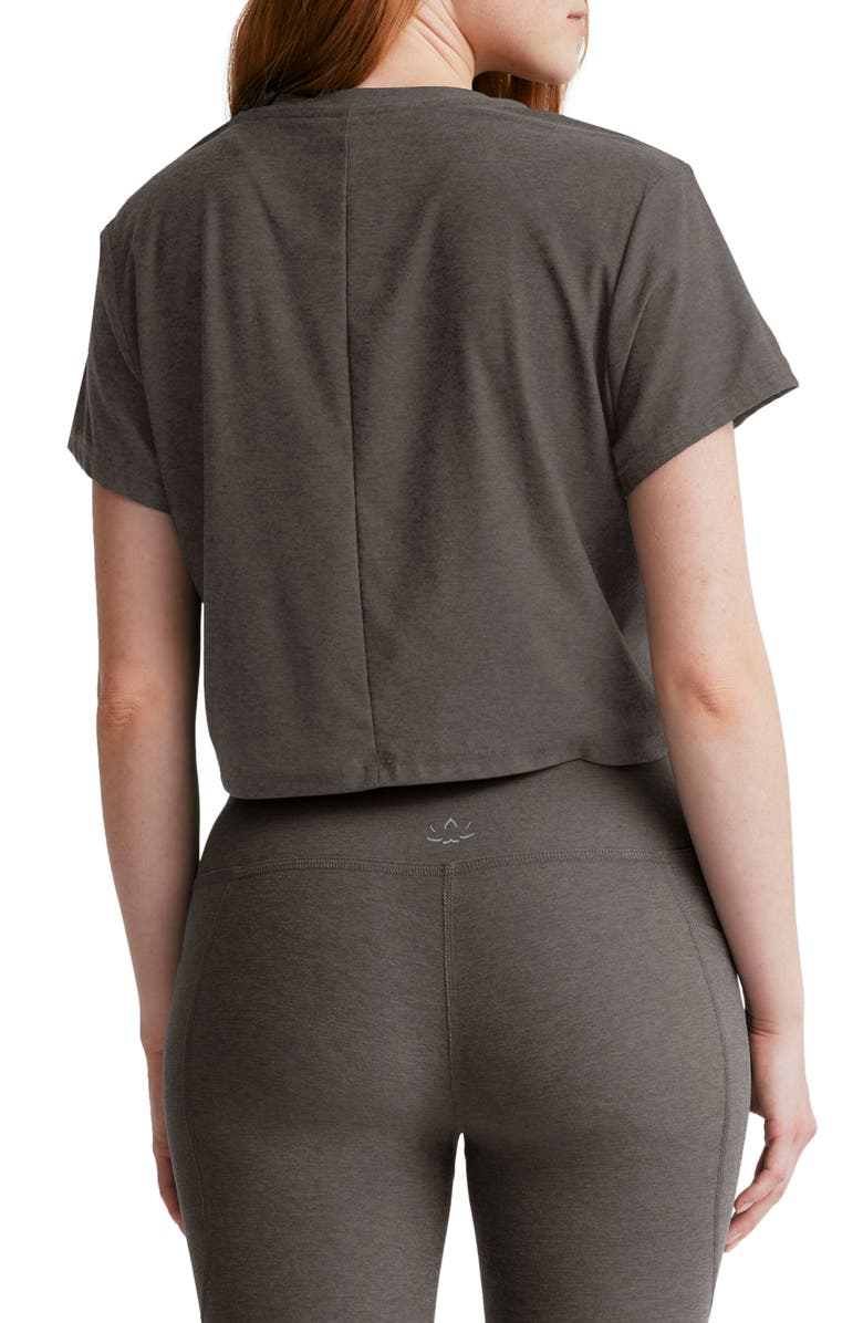 Beyond Yoga Featherweight Supreme Crop T-Shirt, Alternate, color, True Gray Heather