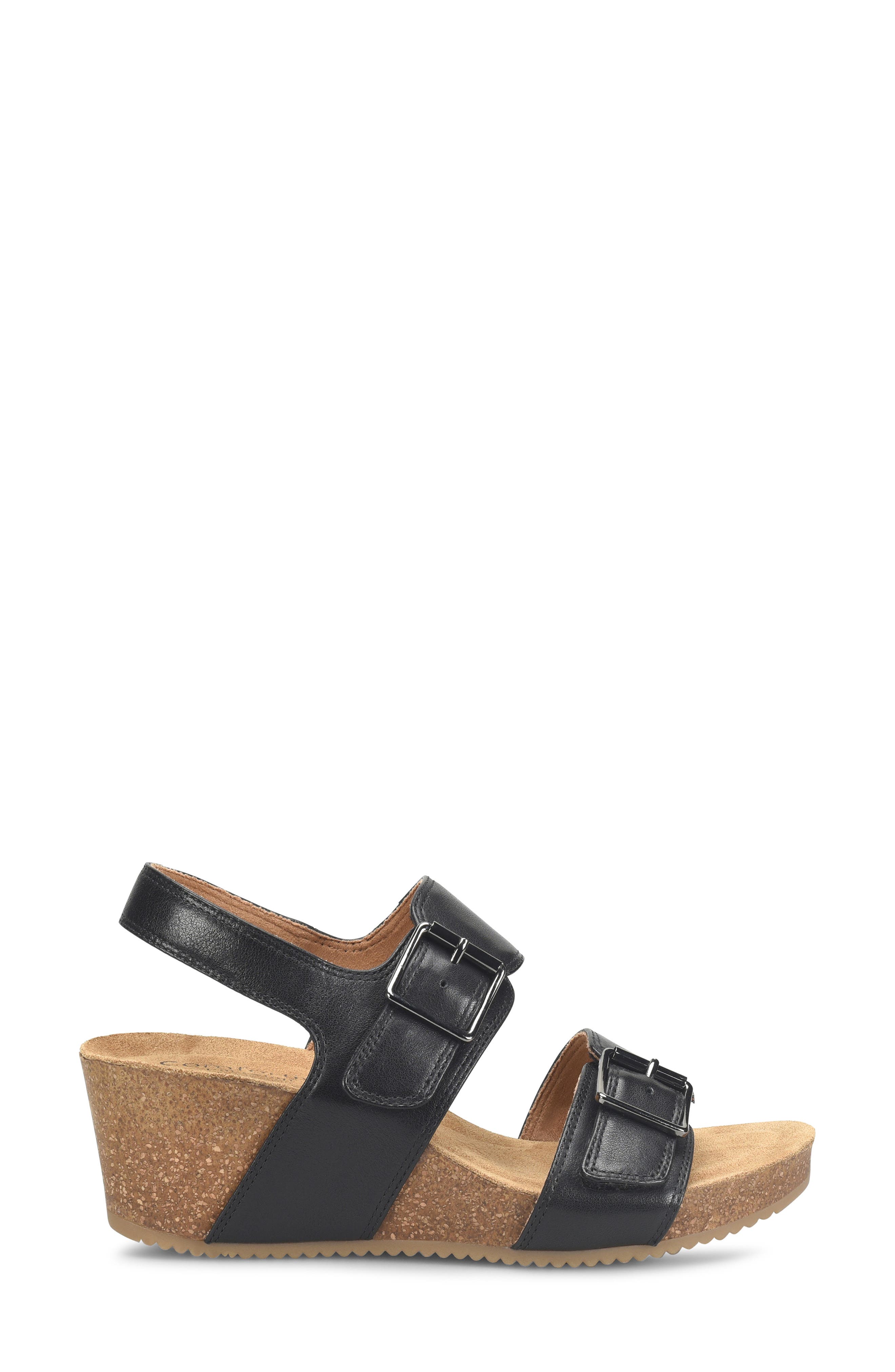 Comfortiva Erlina Wedge Sandal, Alternate, color, Black