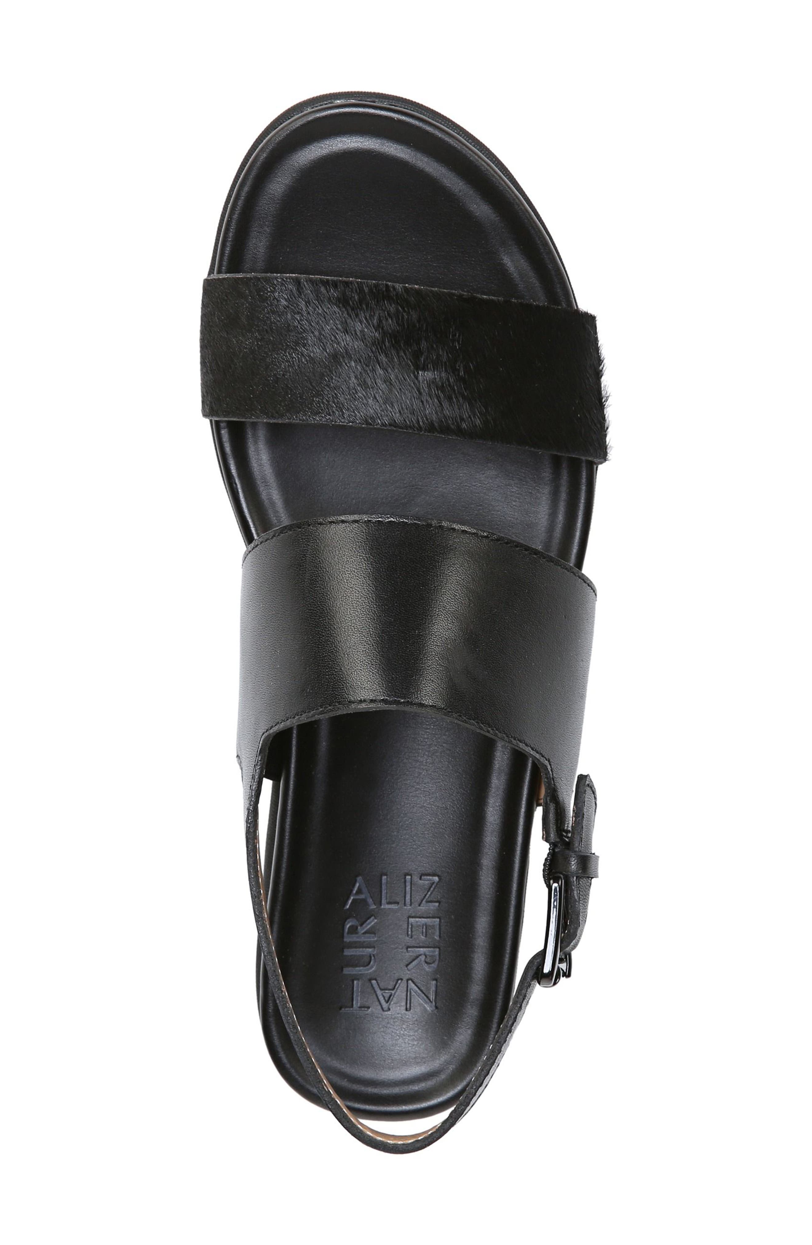 Emory Wedge Sandal, Alternate, color, BLACK LEATHER
