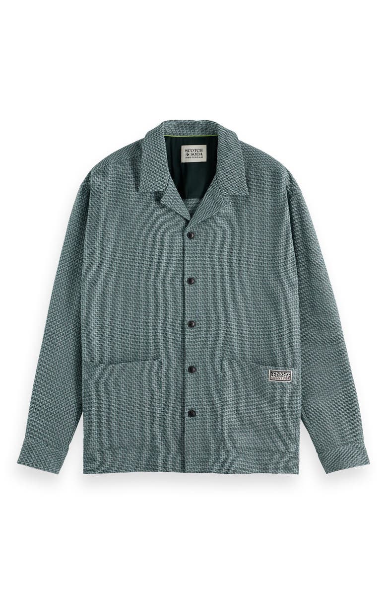 Scotch & Soda Textured Cotton Overshirt, Alternate, color, Amsterdam Green