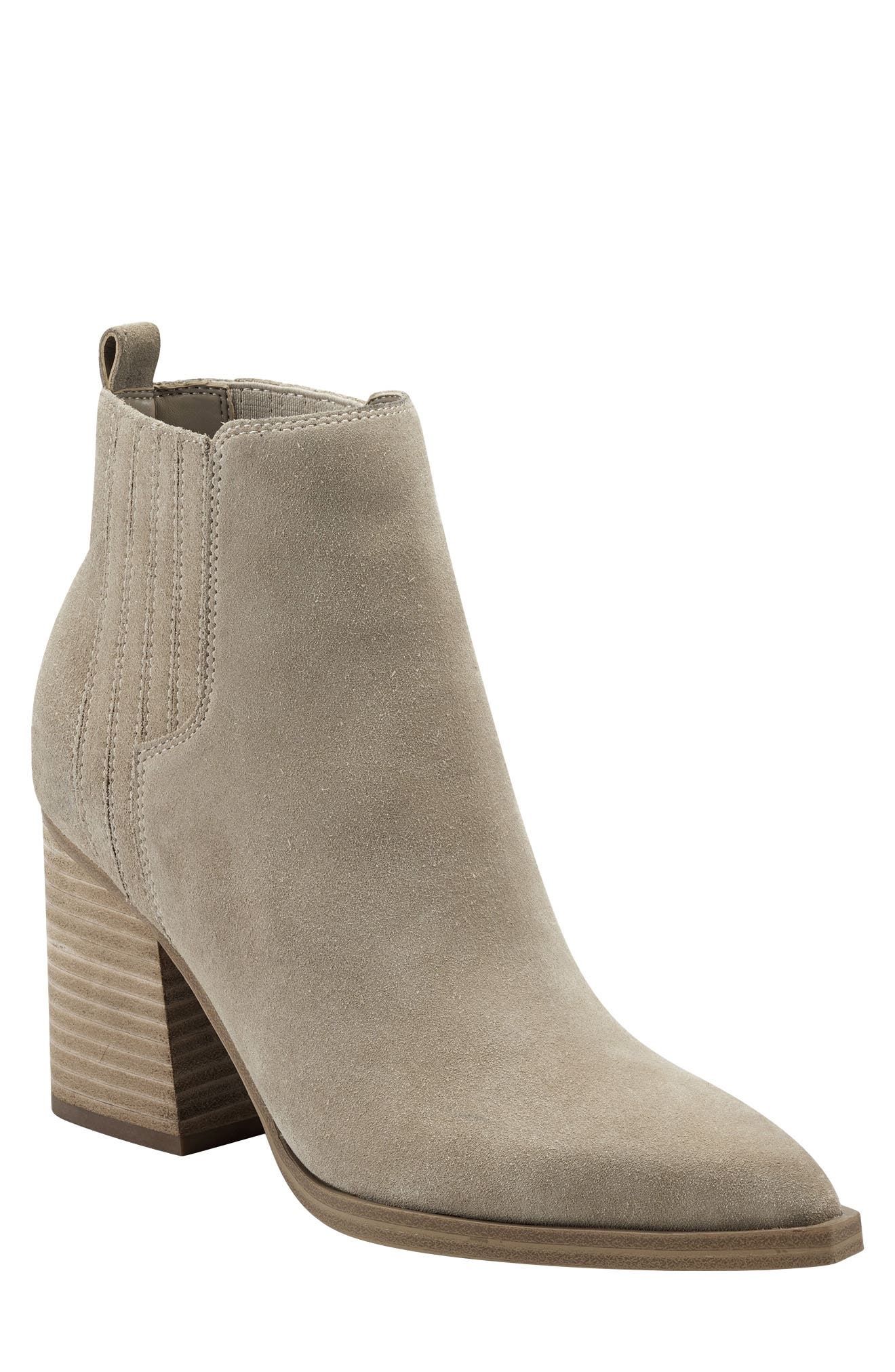 Matter Pointed Toe Chelsea Western Bootie, Main, color, WALNUT