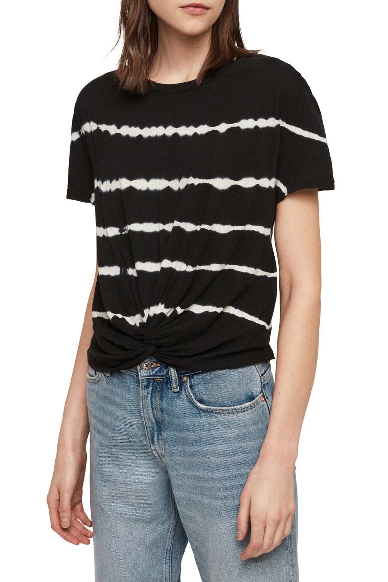 Carme Tie Dye Stripe Tee, Main, color, INK BLUE/ CHALK WHITE
