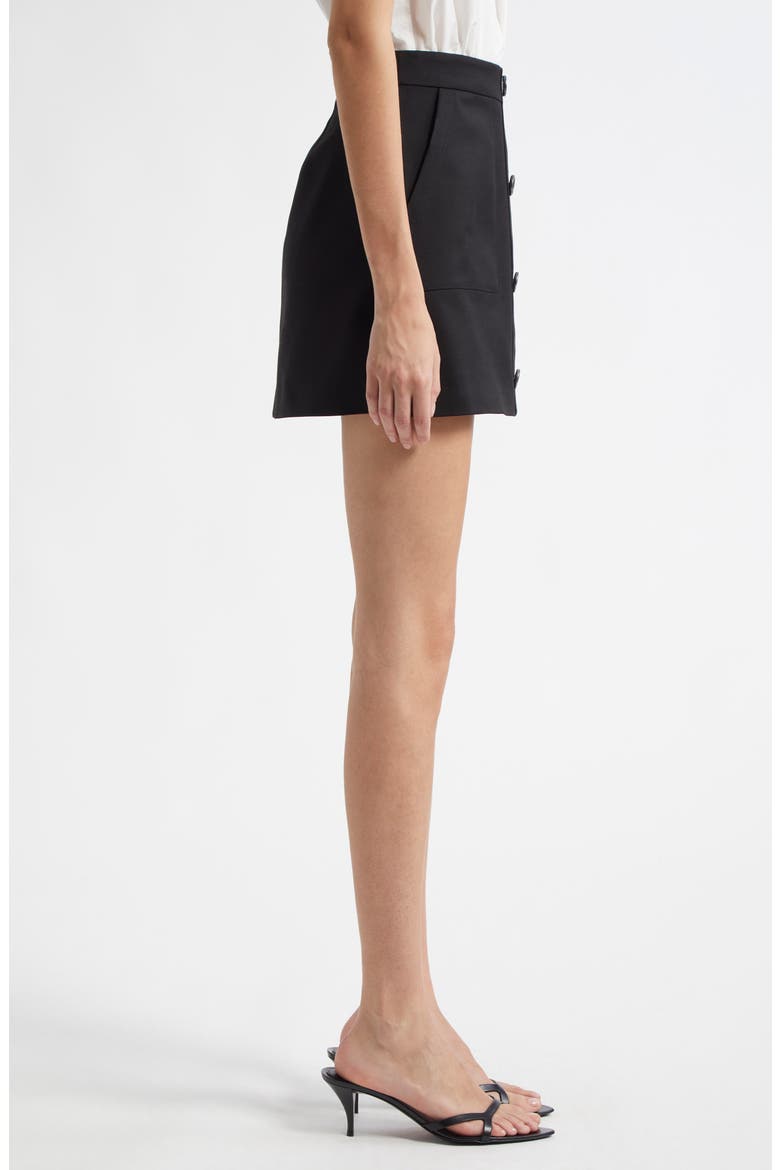 Behati Button Front Miniskirt, Alternate, color, BLACK