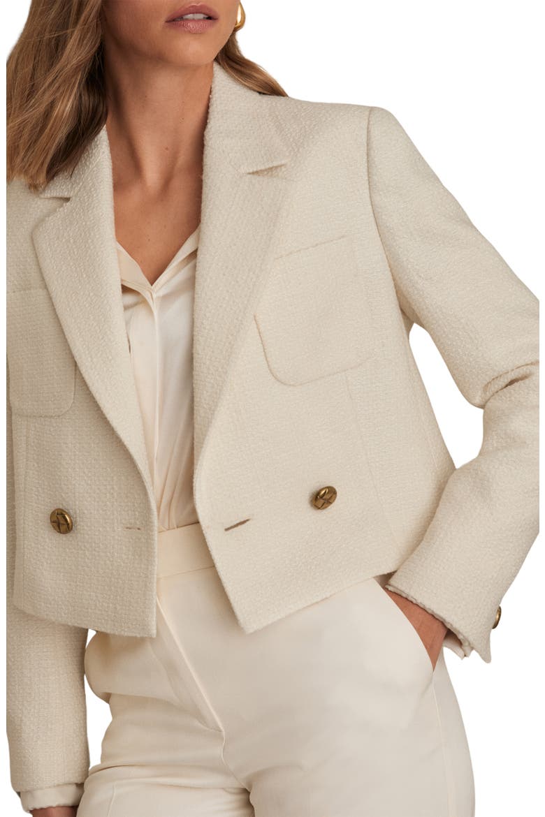 Mia Tweed Crop Jacket, Alternate, color, WHITE