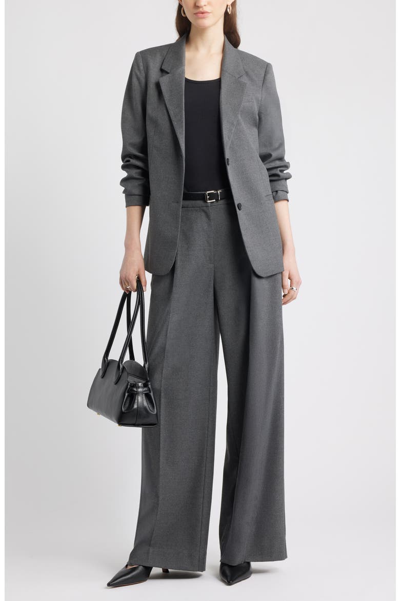Heathered Boyfriend Blazer, Alternate, color, GREY MEDIUM CHARCOAL HEATHER