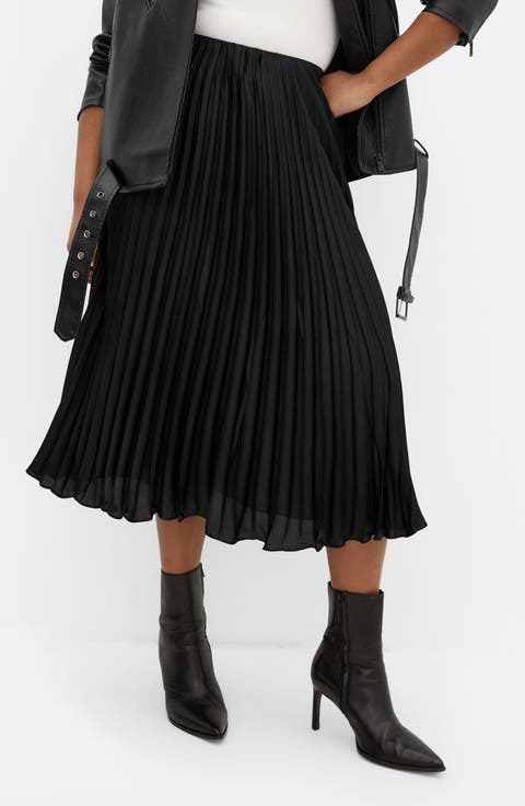 Selena Pleated Midi Skirt (Plus)