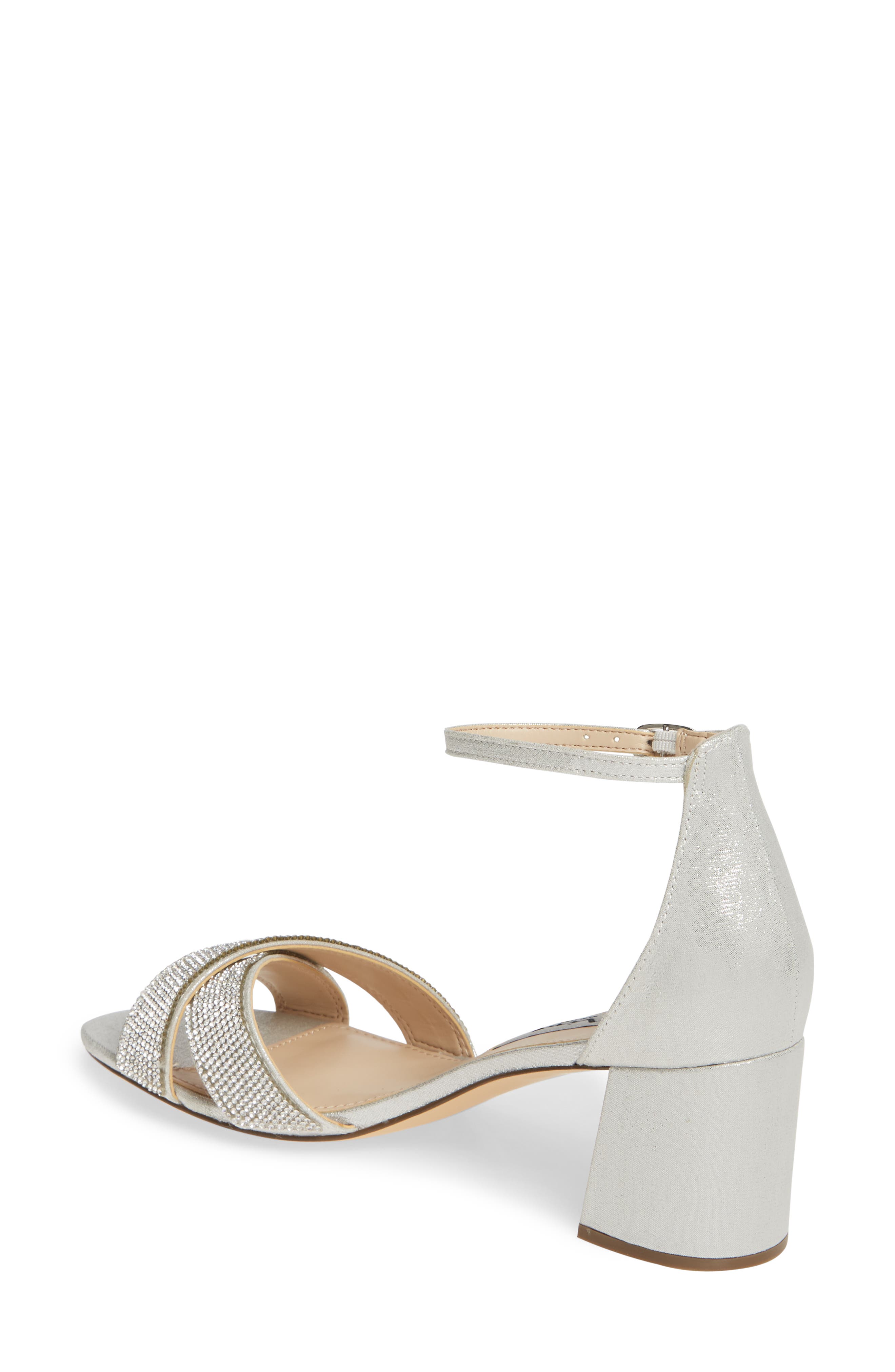 Nolita Crystal Ankle Strap Sandal, Alternate, color, SILVER FABRIC