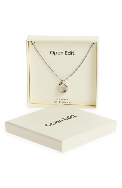 Open Edit Waterproof Bubble Initial Pendant Necklace