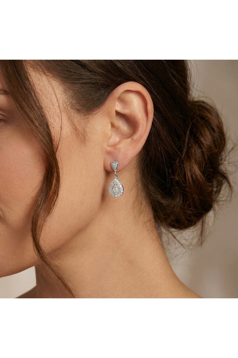 1/2Ct Diamond Pear Shape Dangle Earrings 5/8" Tall Screw Back, Alternate, color, Gold Silver