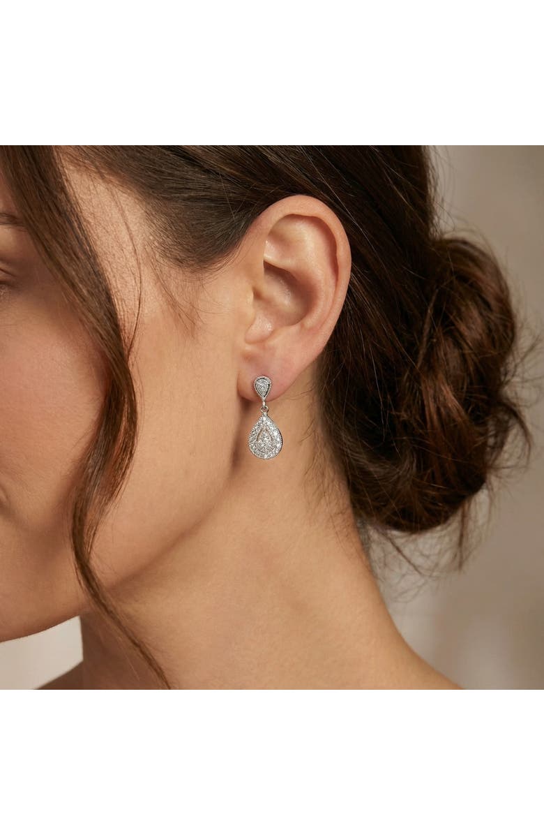 Bliss Diamond 1/2Ct Diamond Pear Shape Dangle Earrings 5/8" Tall Screw Back, Alternate, color, Gold Silver