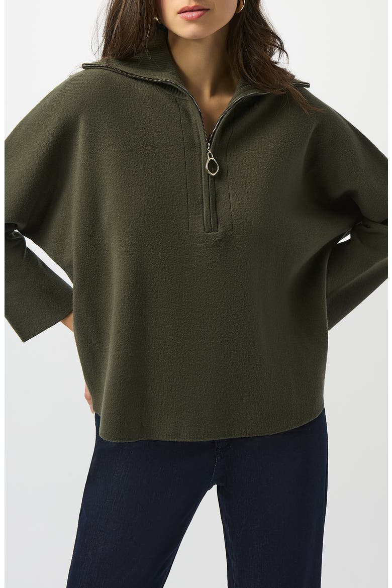 Quarter-Zip Stand Collar Sweater, Main, color, AVOCADO