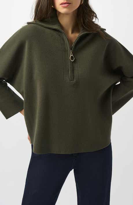 Quarter-Zip Stand Collar Sweater