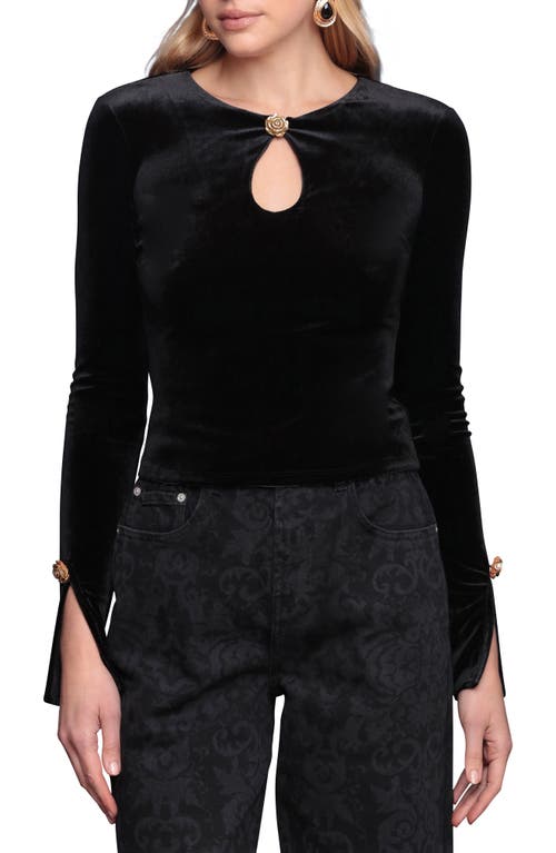 Avec Les Filles Long Sleeve Boatneck Shirt In Black