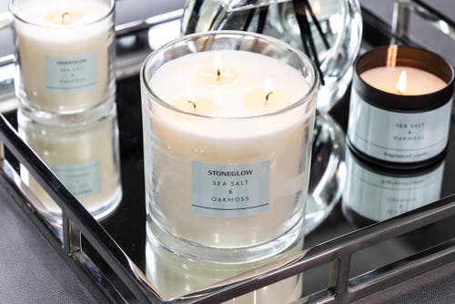 Stoneglow Modern Classics Sea Salt Oakmoss 3 Wick Candle 1490g In Sea Salt & Oakmoss
