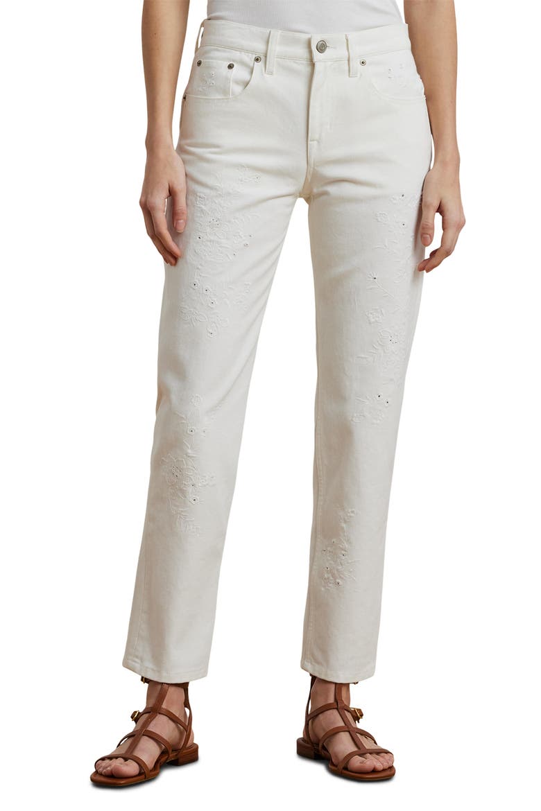Relaxed Tapered Ankle Jeans, Main, color, WHITE WSH